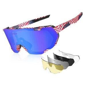 Polarized Cycling Glasses Men Women UV400 5 Interchangeable Lenses Sport